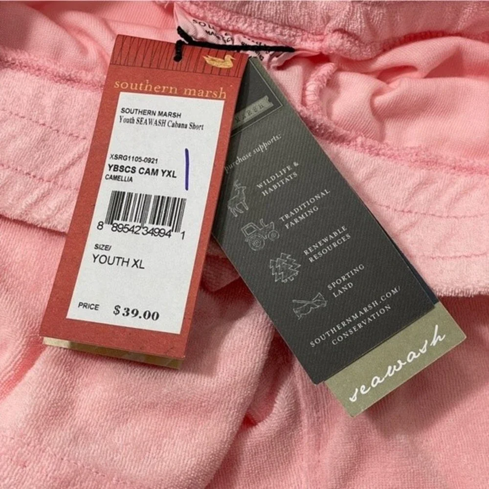 NWT Southern Marsh Girls Youth Seawash Cabana Shorts Size‎ XL Camellia Pink